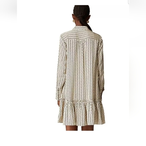 J. Crew Ameila Popover Shirt-Dress In Vintage Links Print. Size Ladies L - Picture 2 of 13